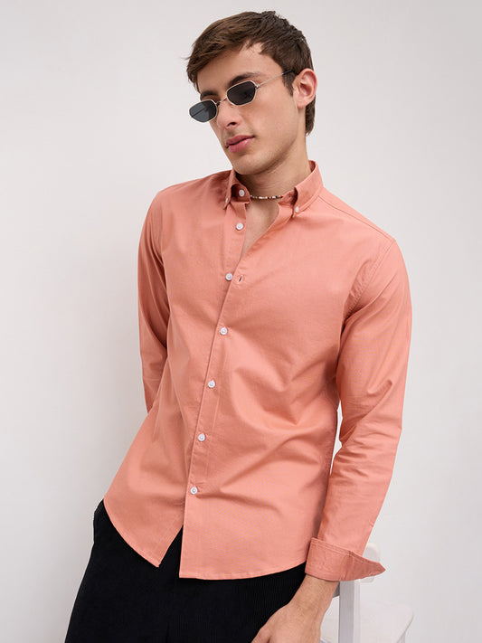Georgia Peach Oxford Button-Down Collar Business Shirt