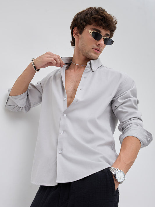 Mist Grey Oxford Clean Everyday Business Shirt