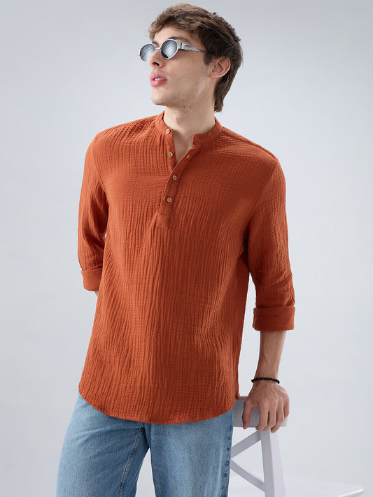 Timeless Rust Double Cloth Kurta