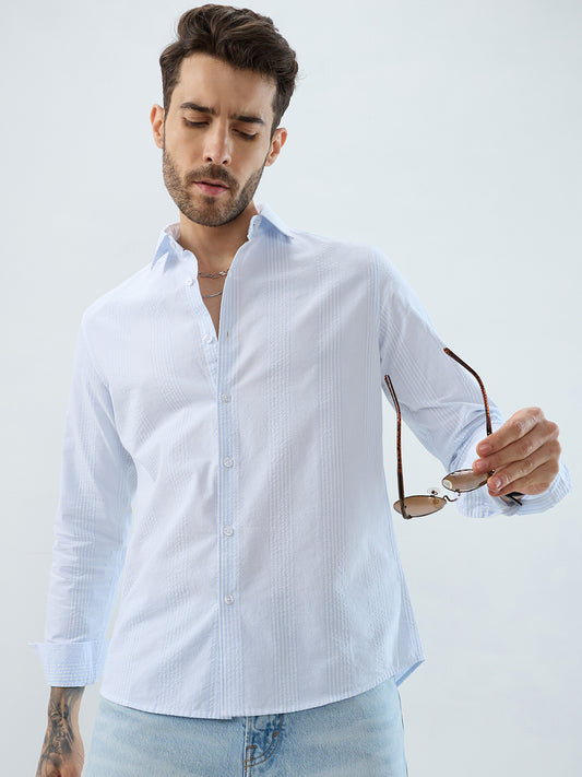 Pearl Weave Classic White Seersucker Shirt