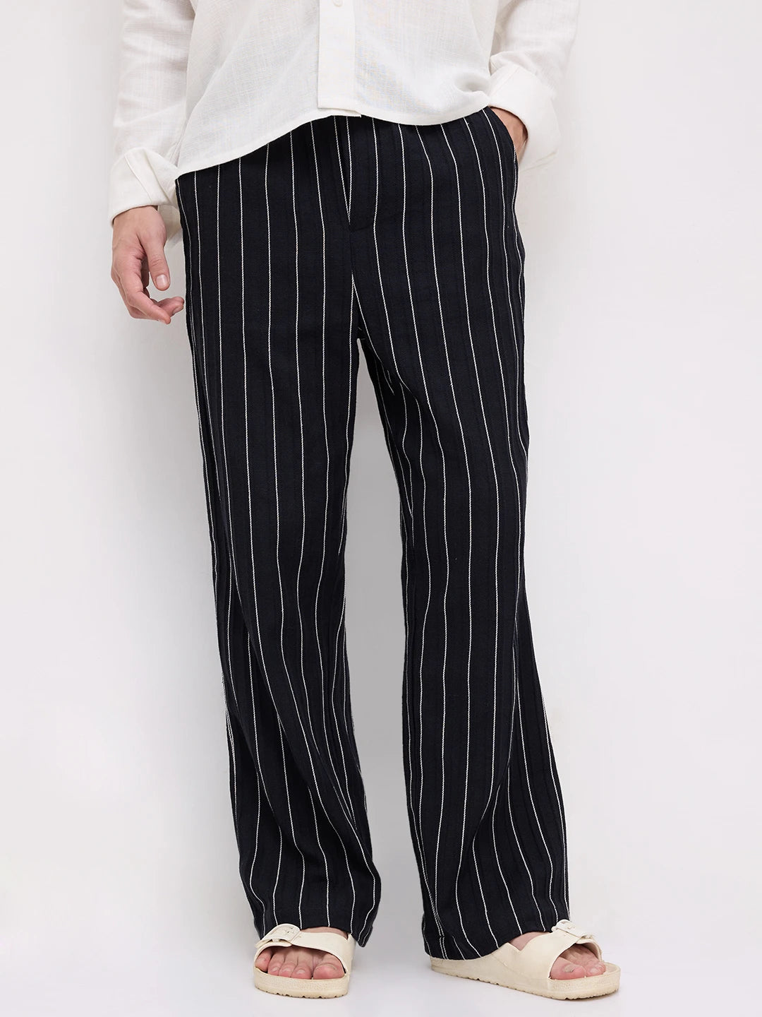 Finesse Black Straight Fit Trousers