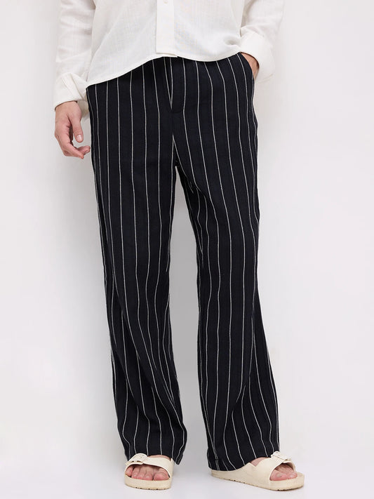 Finesse Black Straight Fit Trousers