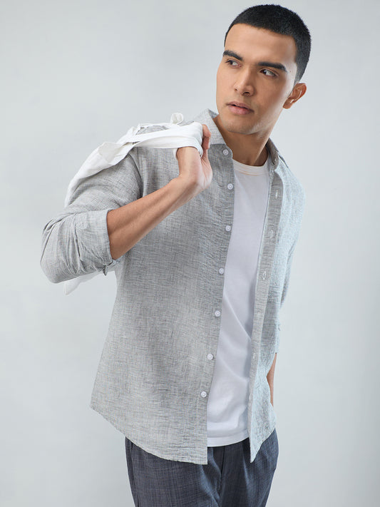 Elegant Grey Textured Shirt