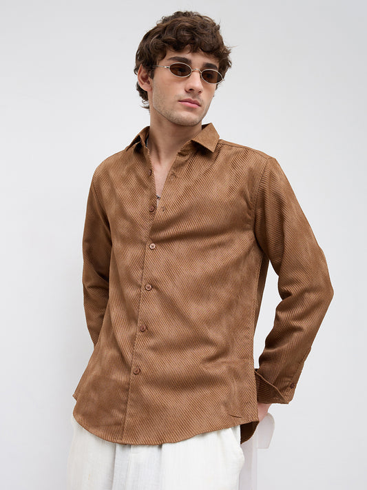 Desert Dune Diagonal Twill Textured Statement Shirt