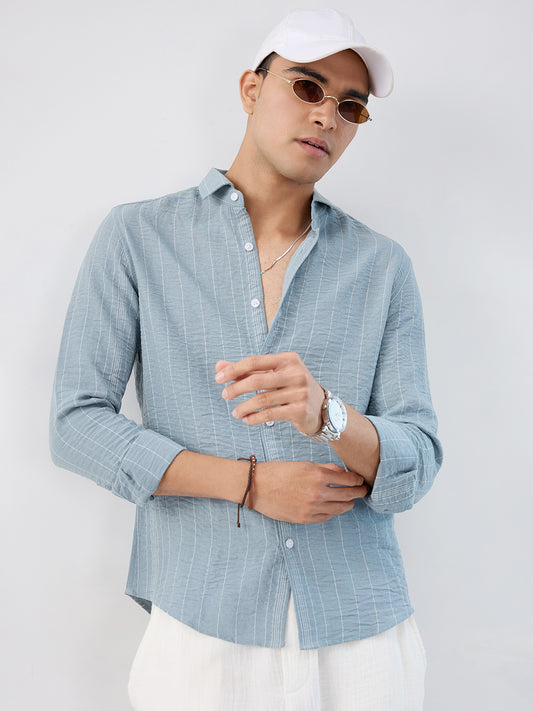 Schmick Dusty Teal Pinstripe Shirt