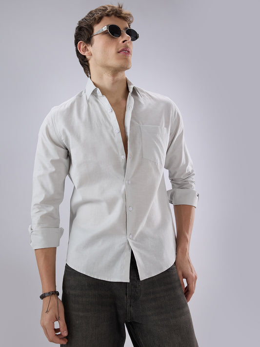 Solid Cloud Grey Shirt
