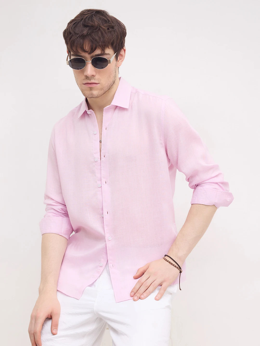 Iconic Pink Lyocell Fine Textured Shirt