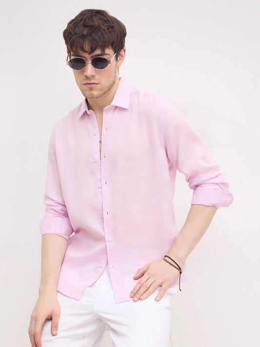 Iconic Pink Lyocell Fine Textured Shirt