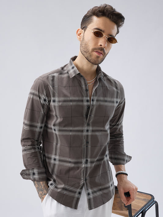 Ash Grey Everyday Plaid Checks Shirt