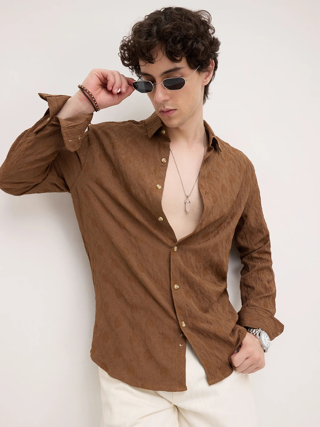 Sunsoil Floral Embossed Shirt