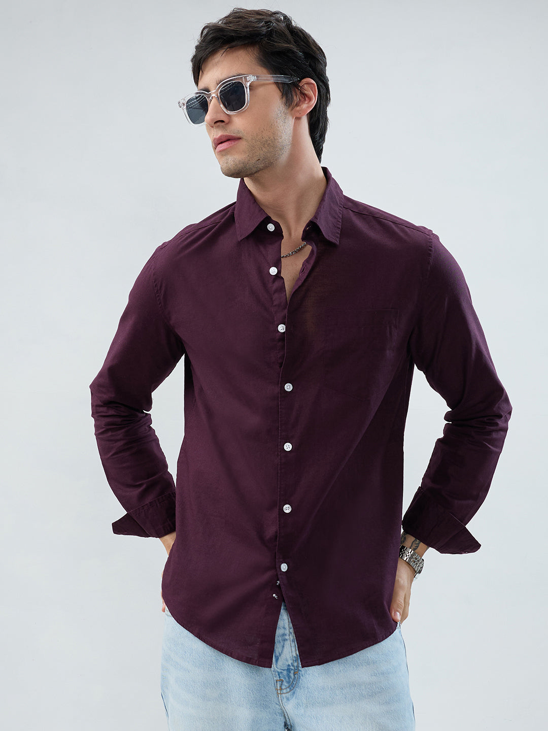 Solid Burgandy Everyday Shirt