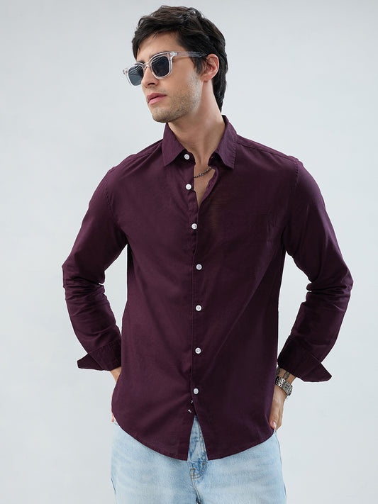 Solid Burgandy Everyday Shirt