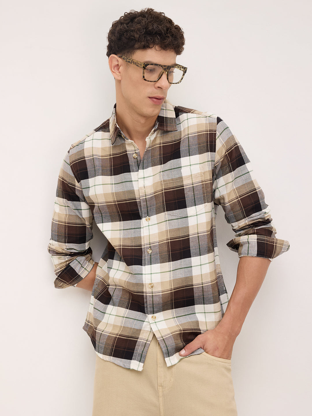 Multicolor Plaid Checks Shirt