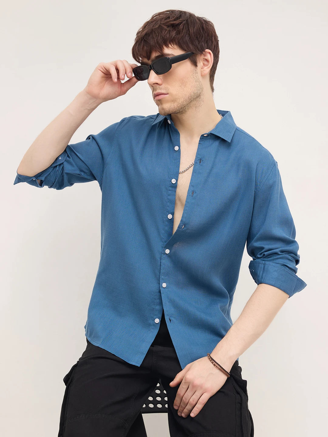 Luxe Ink Blue Lyocell Shirt