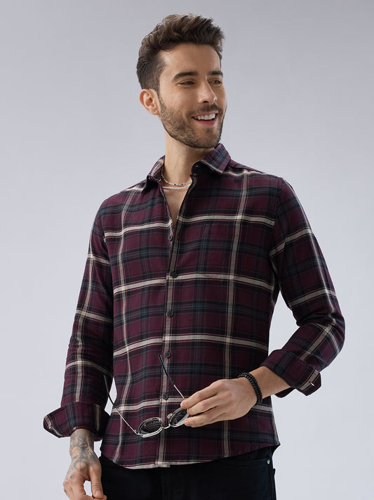 Vintage Maroon Plaid Checks Everyday Shirt