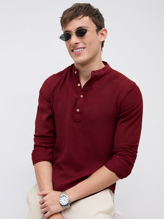 Classic Deep Maroon Crepe Kurta