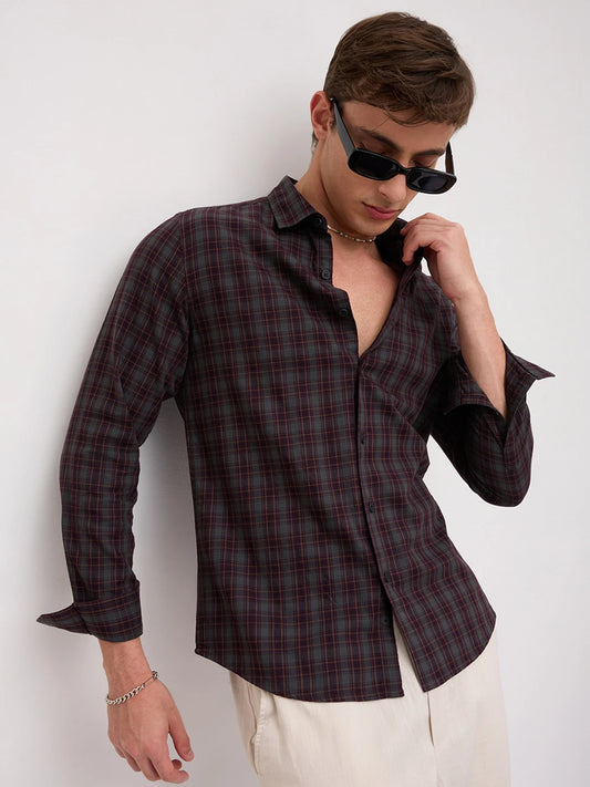 Intricate Contrast Multi Checks Everyday Shirt