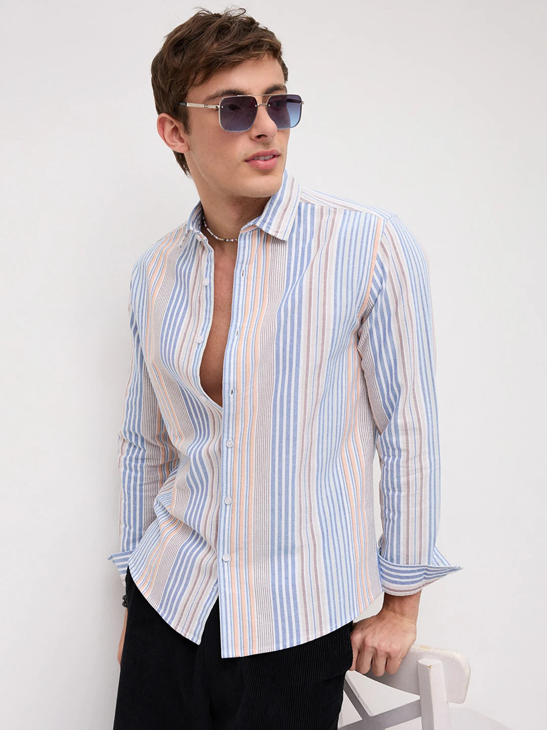 Seaside Blend Vertical Striped Everyday Shirt