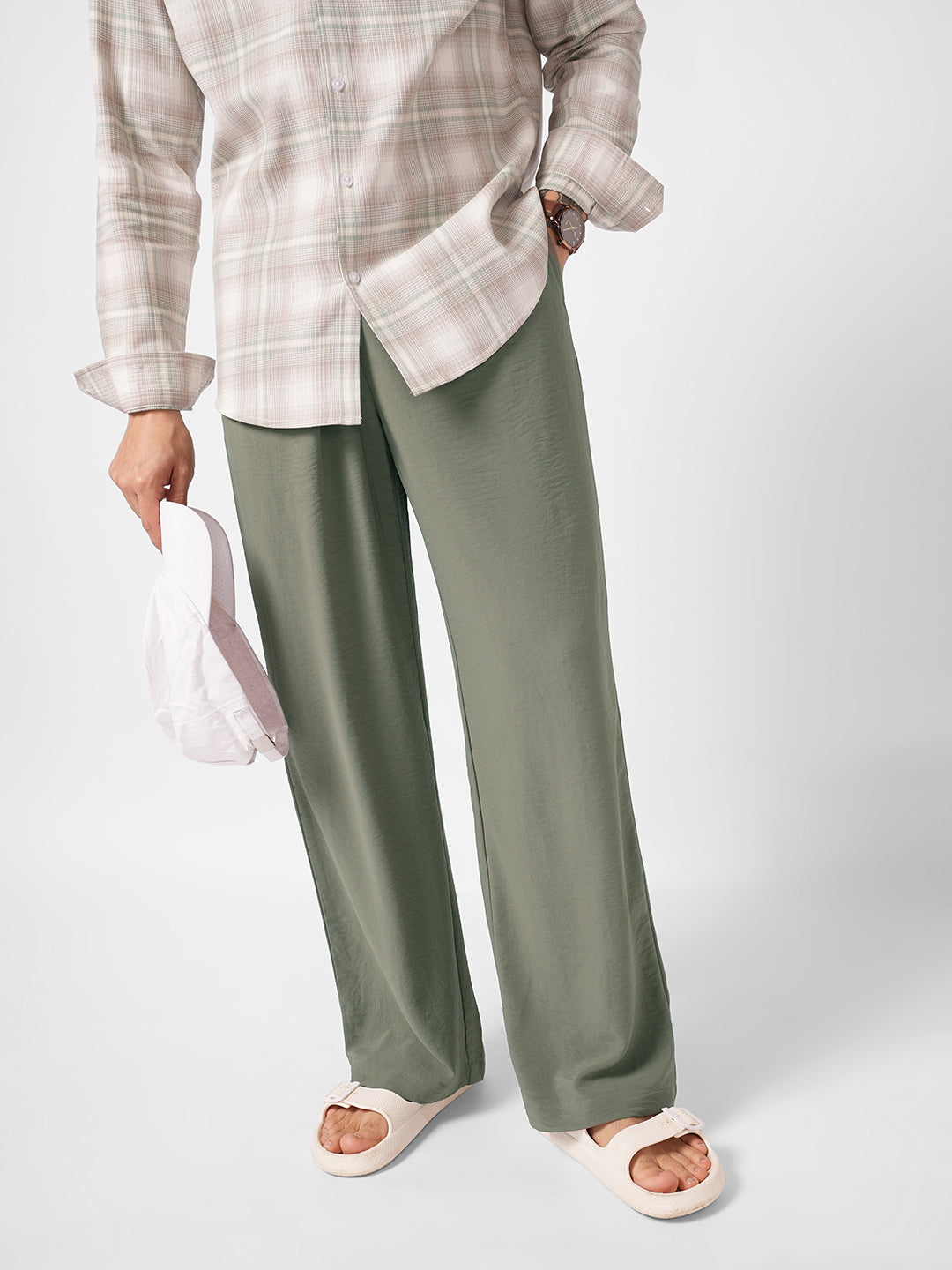 Squelchy Ash Grey Wide Leg Trousers