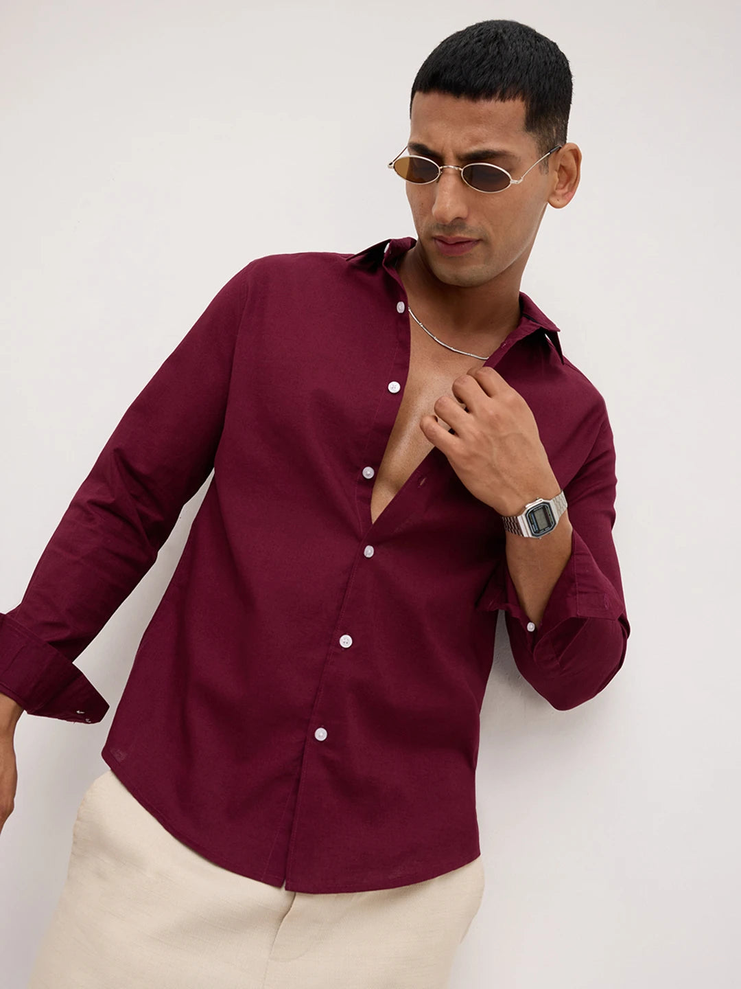 Refined Maroon Everyday Shirt