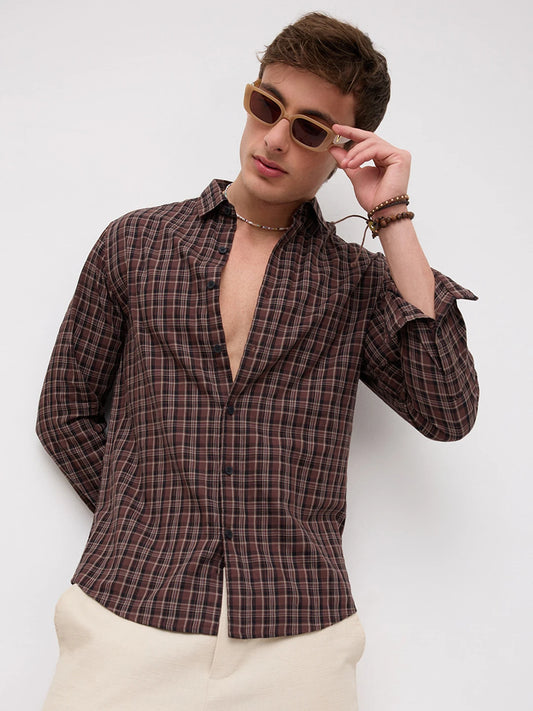 Woodland Brown Plaid Checks Everyday Shirt