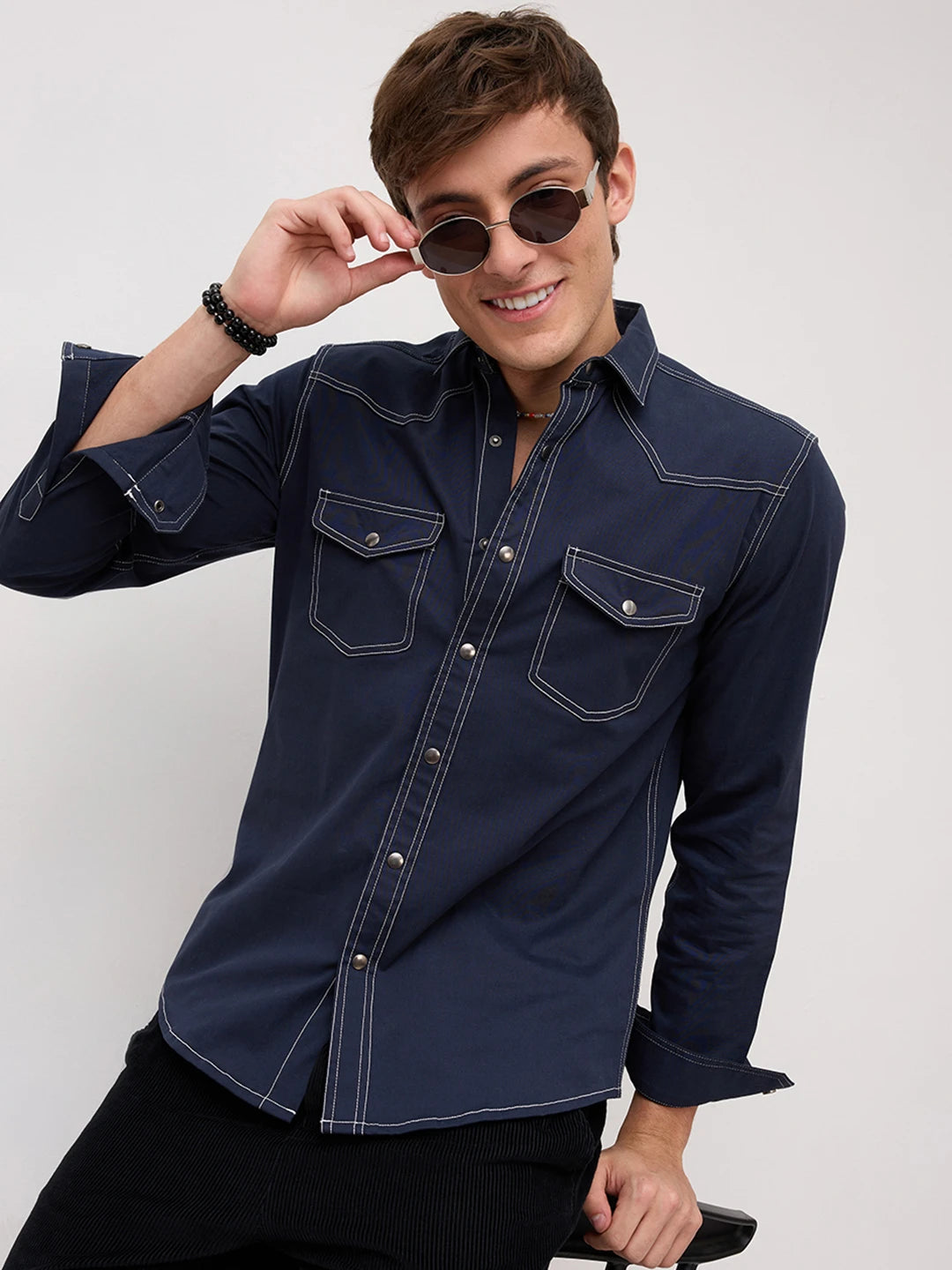 Timeless Deep Navy Twin Pocket Shirt