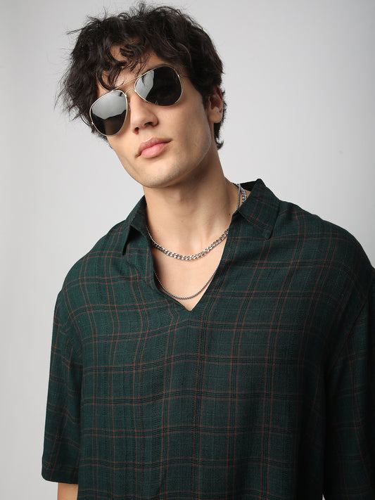 Sacramento Tattersall Checkered Oversized Polo Shirt