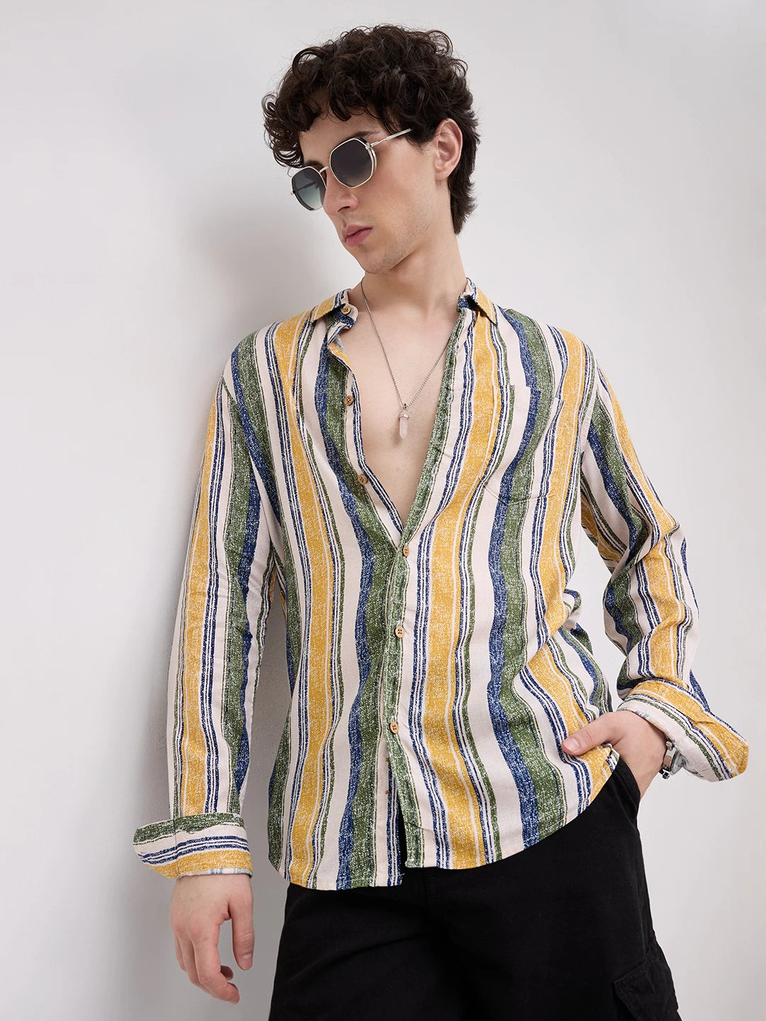 Multicolor Giclée Stripe Shirt