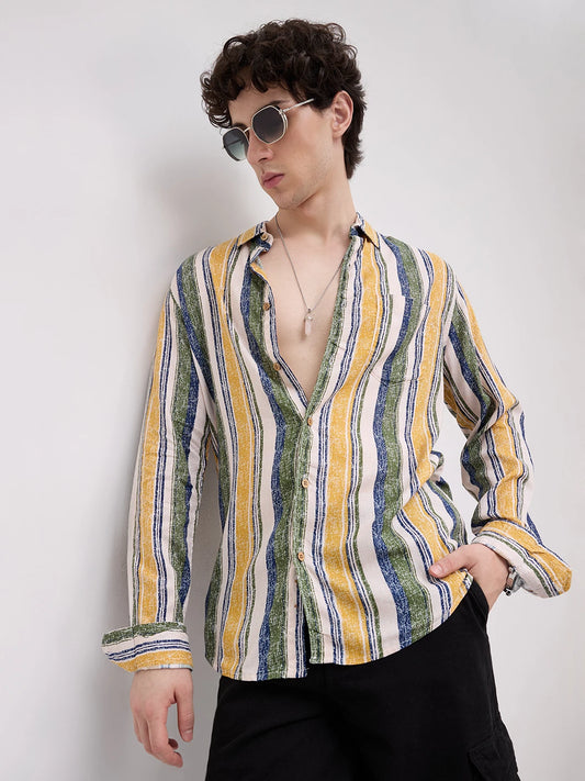 Multicolor Giclée Stripe Shirt