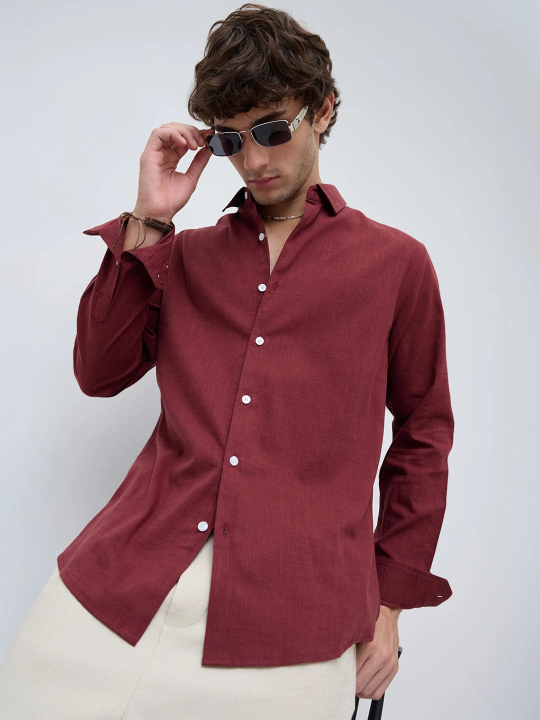 Rich Maroon Fine Textured Shirt