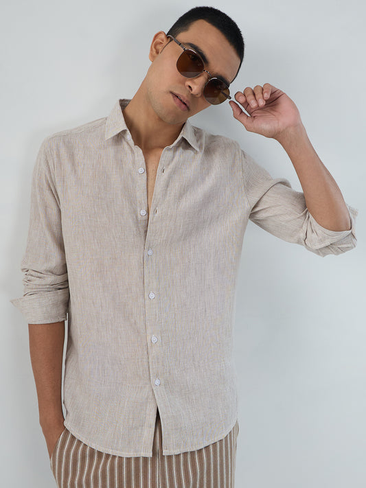 Desert Sand Beige Textured Shirt