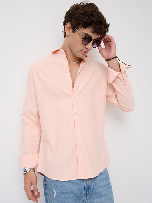 Soft Peach Smooth Finish Shirt
