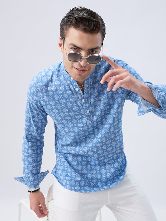 Boho Bloom Blue Kurta