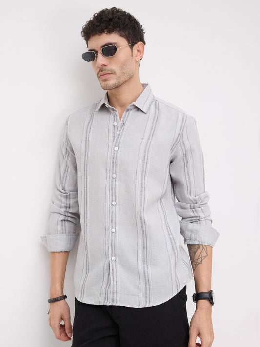 Light Grey  Marine Mist Striped Shirt