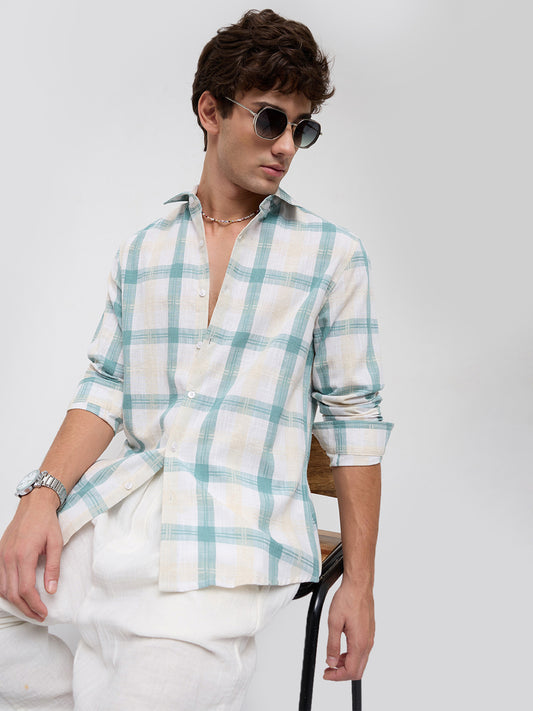 Premium Timeless Seafoam Green Block Checks Shirt