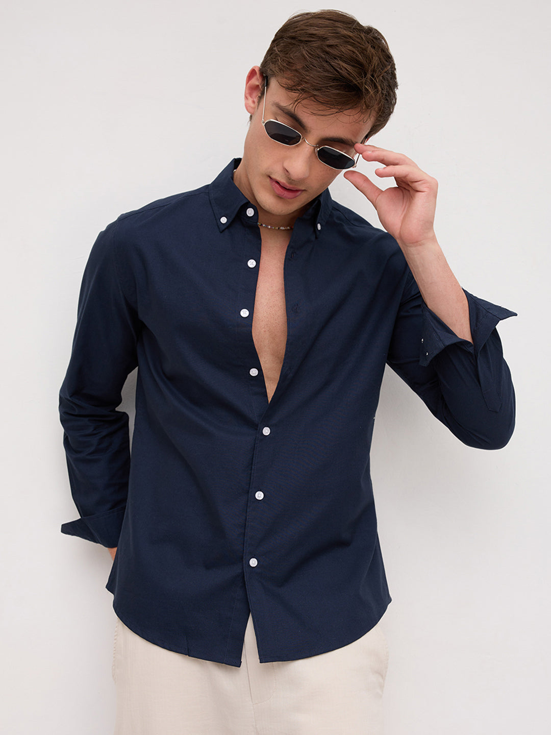 Timeless Navy Button-Down Collar Oxford Shirt
