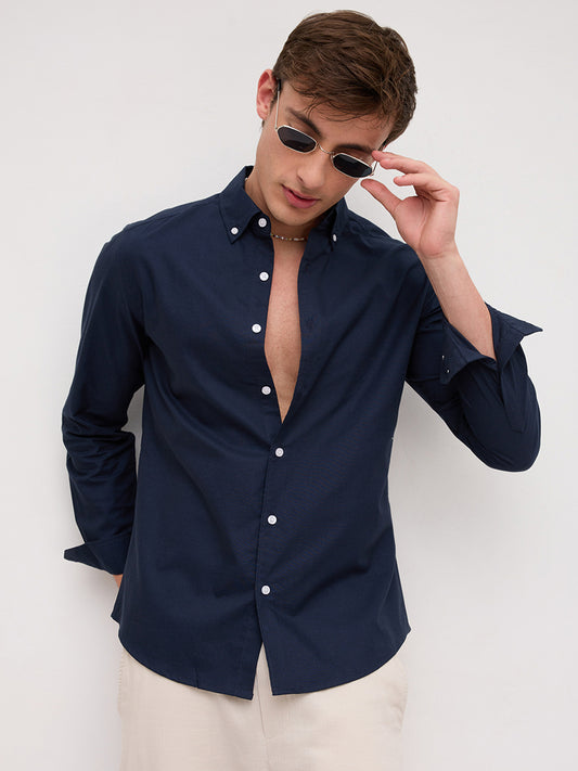 Timeless Navy Button-Down Collar Oxford Shirt