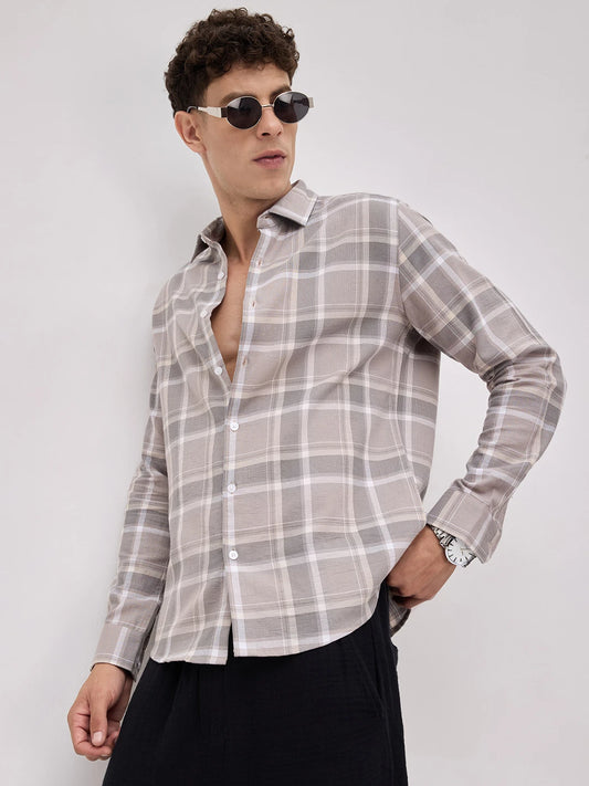 Classic Grey & White Plaid Checks Shirt