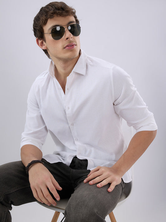 Pearl White Textured Everyday Shirt