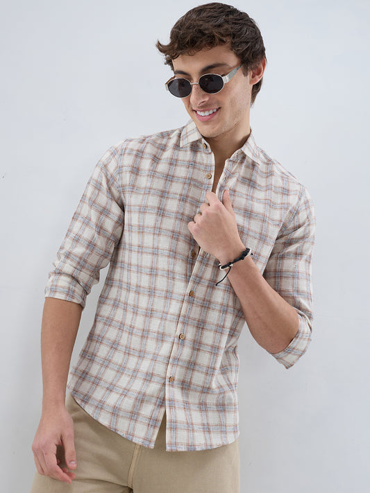 Intricate Brown Box Checks Shirt