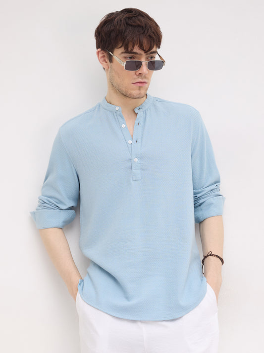 Morning Blues Artisan Weave Kurta