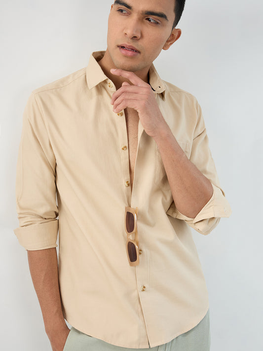 Beige Fineweave Everyday Shirt