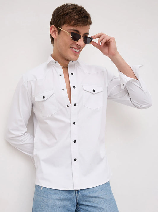 Snow White Twin Pocket Overshirt