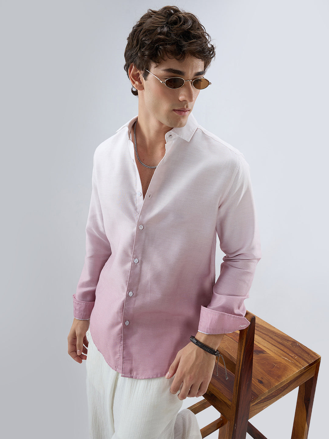 Elegant Pink Ombre Shirt
