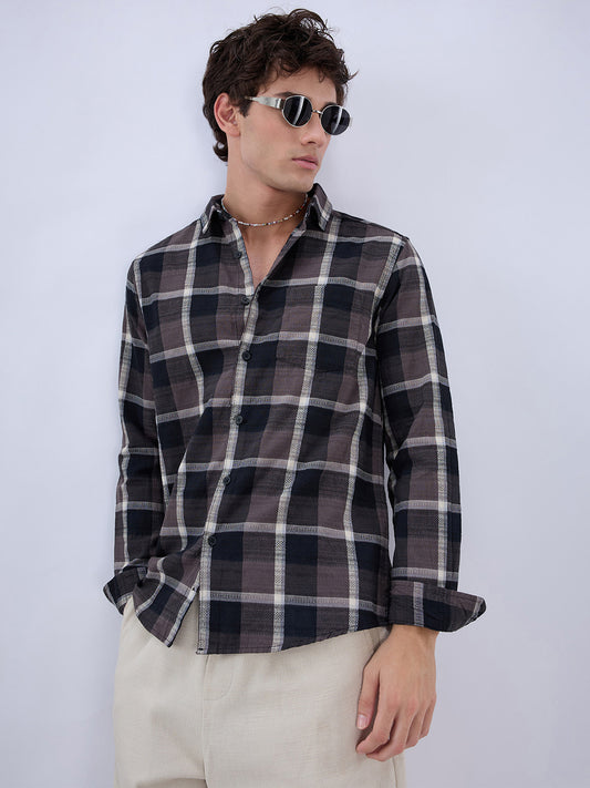 Nocturne Crest Luxe Plaid Black Shirt