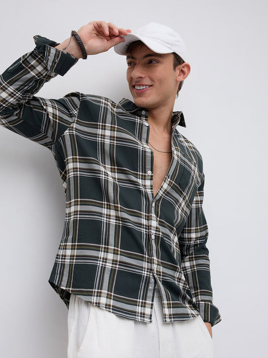 Emerald GreenStatement Casual Check Shirt