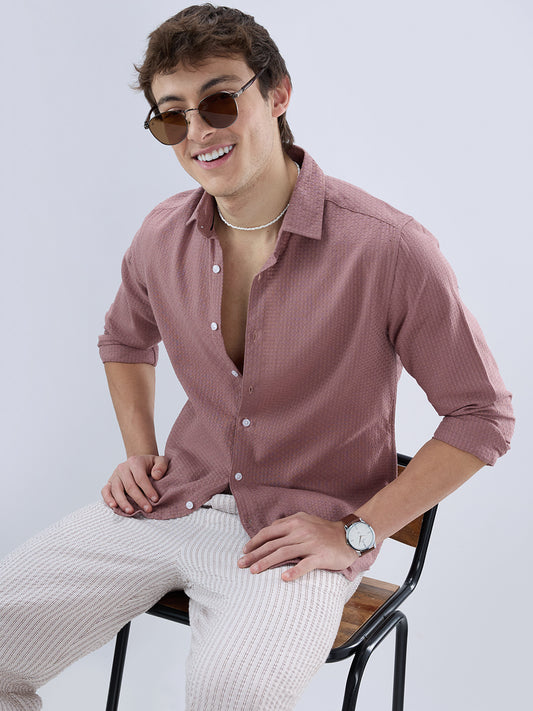 Rosewood Pink Textured Shirt