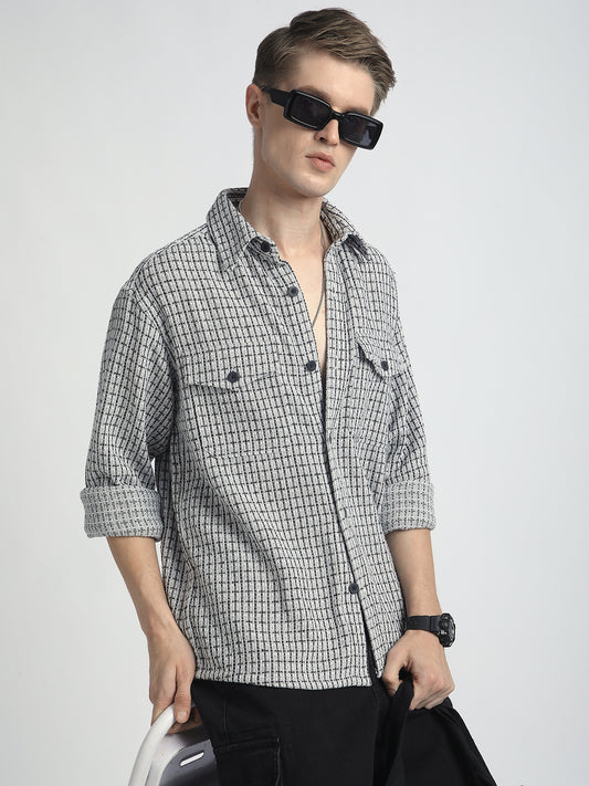 Monochrome Checkmate Woven Twin Pocket Shirt