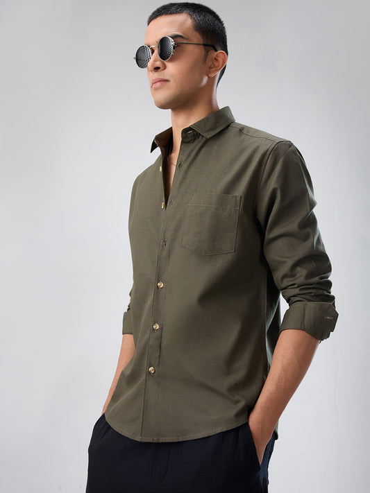 Forest Olive Fineweave Everyday Shirt