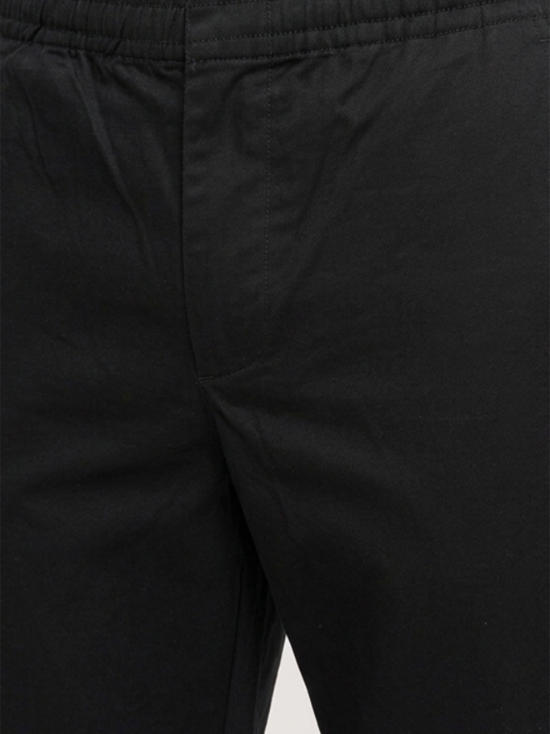 Solid Black Tapered Trousers